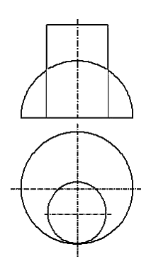 Линия пересечения заданных на чертеже цилиндра и сферы на горизонтальной плоскости проекций совпадет